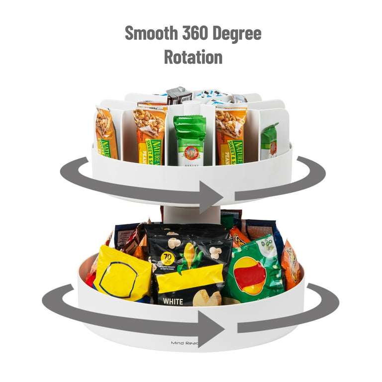 Mind Reader 2 Tier Lazy Susan Granola Bar and Snack Organizer