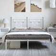thumbnail image 4 of vidaXL King Metal Bed Frame with Headboard, Under Bed Storage, Noise Free, White, No Mattress, 4 of 5