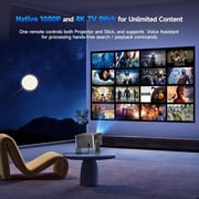 جهاز عرض ذكي Magcubic يدعم دقة 4K، جهاز عرض محمول مزود بشبكة Wi-Fi وBT، عصا تلفزيون مدمجة، التركيز التلقائي وتجنب العوائق، 900 ANSI، التحكم الصوتي، جهاز عرض أفلام المسرح المنزلي في الهواء الطلق HY350GT