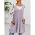 thumbnail image 2 of Womens Sleeveless Sweater Vest V Neck Casual Loose Knit A Line Flattering Tunic Top with Pockets, 2 of 6
