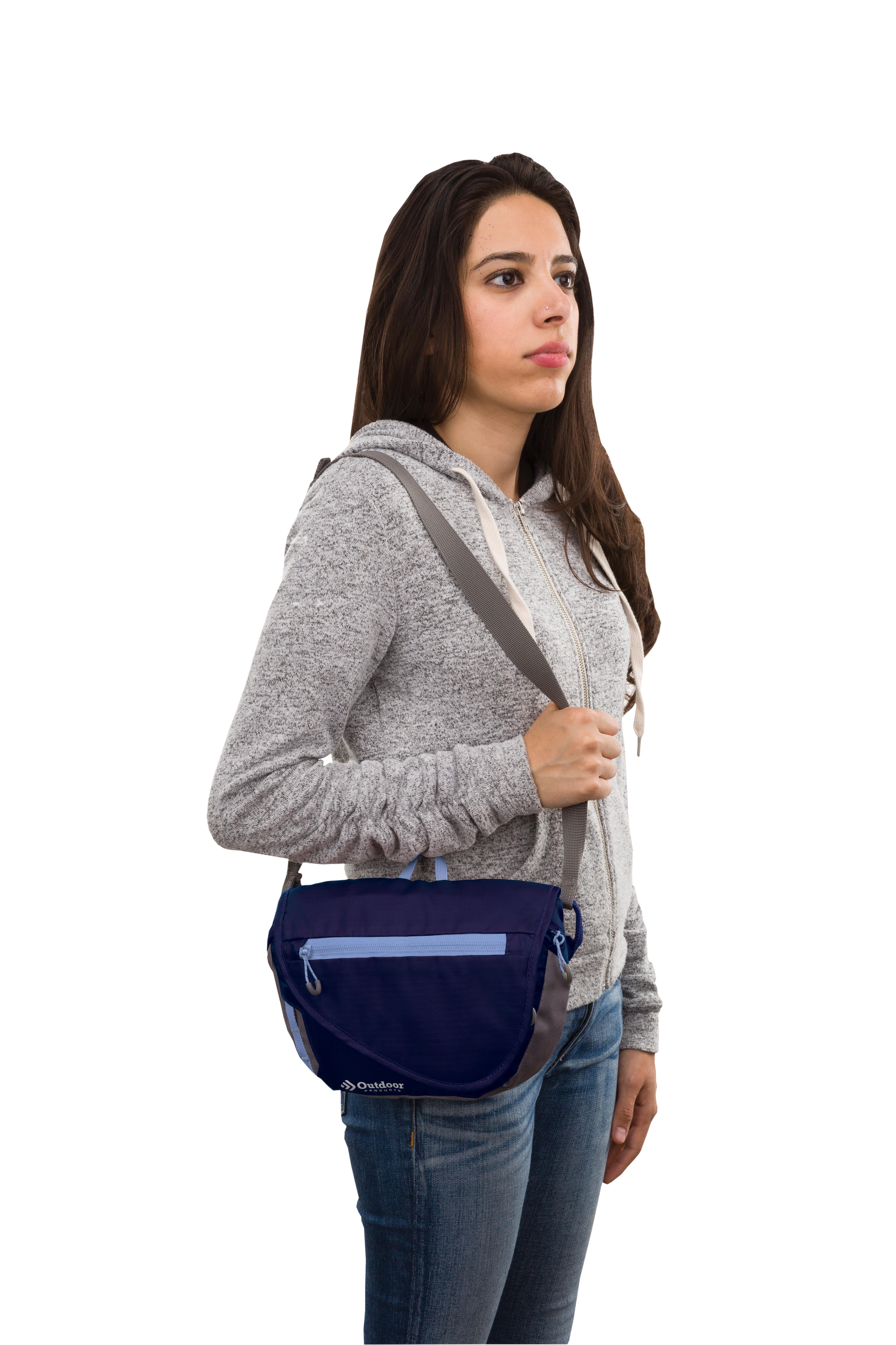 Outdoor Products Marilyn 1.9 L on Waist pack Fanny Shoulder Sling, Purple, Unisex, Polyester Zipper