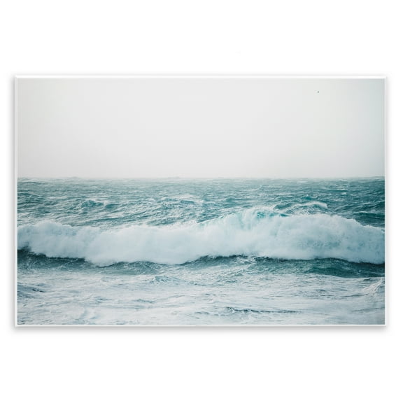 Stupell Industries Beach Waves Horizon Landscape & Nature Photography Unframed Art Print Wall Art, 15 x 10