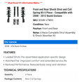 thumbnail image 2 of Front and Rear Shock Strut and Coil Spring Kit 6 Piece - Compatible with 2008 - 2012 Buick Enclave 2009 2010 2011, 2 of 2
