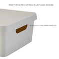 Simplify Plastic Medium Vinto Storage Box with Lid in Ivory