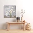 thumbnail image 2 of White Daisy Wall Art Flower in Bottle Pictures Painting Canvas Prints Modern Gallery Decor for Bedroom Bathroom Wall Decor Floral Poster 14 * 14 inch Framed, 2 of 6