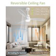 thumbnail image 2 of Sofucor 52" White Ceiling Fan with Light and Remote Control,Reverse Motor,Indoor Use, 2 of 9