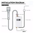 thumbnail image 7 of 3800W Tankless Electric Water Heater Bathroom Kitchen Instant Water Heater Temperature Display Heating Shower Universal ,Compact Design, 7 of 7