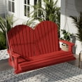 thumbnail image 3 of Wildridge Heritage Porch Swing, Cardinal Red - Outdoor Weather Resistant Recycled Plastic Furniture for Patio, 3 of 4