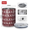 thumbnail image 4 of 12oz Coffee Tumblers Red Christmas Deer Pattern Stainless Steel Vacuum Insulated Travel Tumbler Coffee Cups Mug with Lid and Straw with Cleaning Brush for Cold & Hot Drinks, 4 of 5