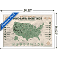 thumbnail image 3 of Jurassic World: Dominion - North American Dinosaur Map Wall Poster, 14.725" x 22.375" Framed, 3 of 5