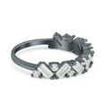 thumbnail image 2 of Black Tone, Simulated Cubic Zirconia Size-5 Art Deco Band Baguette Wedding Band Engagement Ring 925 Sterling Silver, 2 of 7