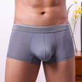 thumbnail image 4 of successthop Mens Silk Underwear Plus Size Cool Support Pouch Low Rise Sport Lightweight Solid Boxer Brief Gray L, 4 of 7