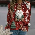 thumbnail image 2 of Jsaierl Merry Christmas Sweatshirts Womens Plus Size Xmas Print Sweatshirt Trendy Pullover Sweater Tops Crewneck Tunic Long Sleeve Shirts Christmas Gifts, 2 of 5