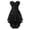 Black, variant on Women Steampunk Brocade Lace Up Boned Bustiers Corset with Skirt Party Set Black XXS