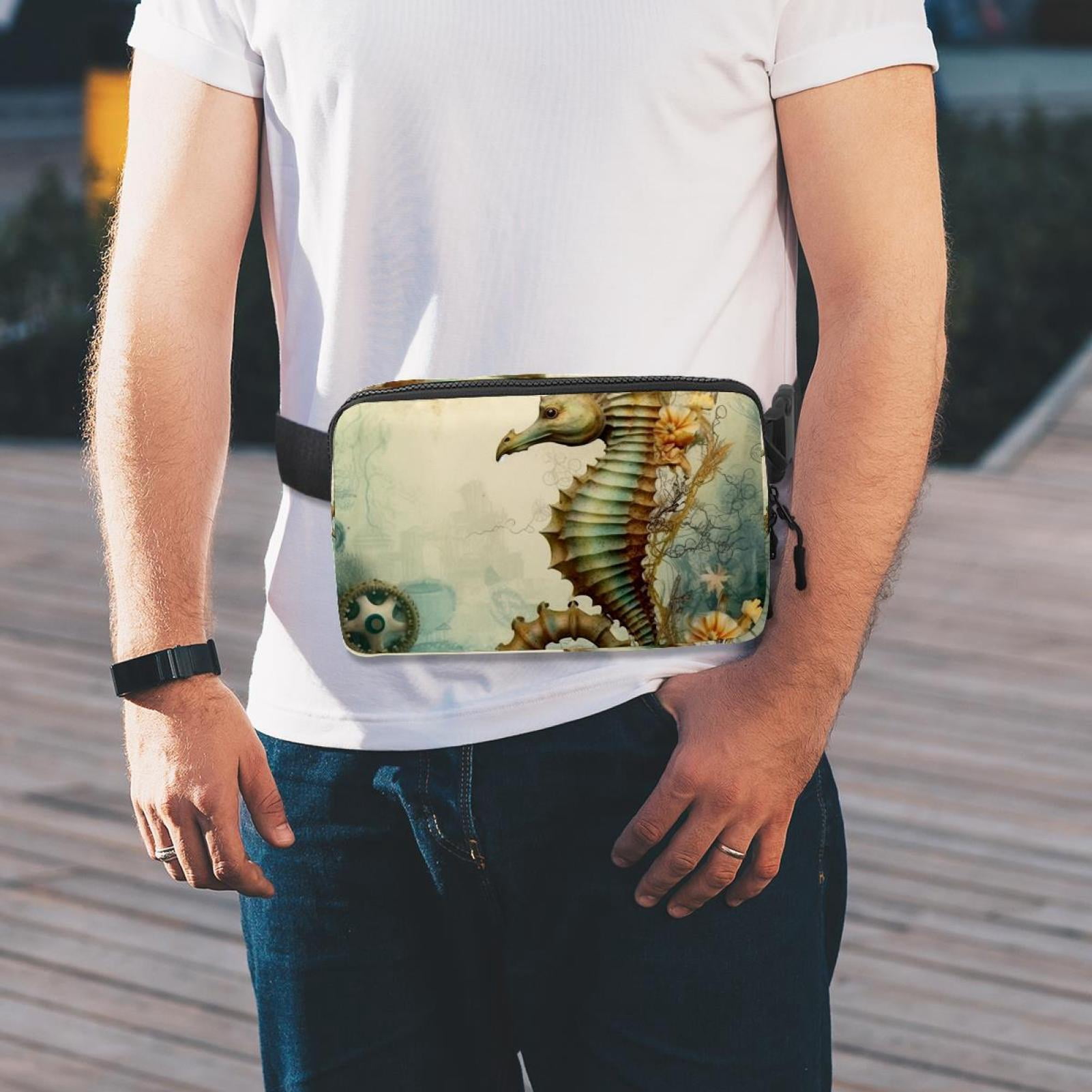 Sea horse Lightweight Adjustable Fanny Pack with Extension Strap - Unisex Crossbody Bag Money Belt