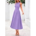 thumbnail image 4 of Vestido PRETTYGARDEN Midi Plisado sin Mangas Línea A Morado XL, 4 of 8
