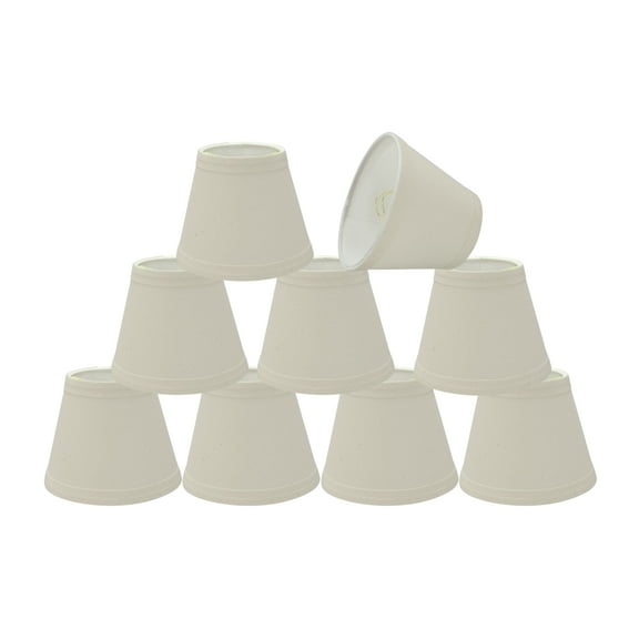 Aspen Creative 32067-9 Small Hardback Empire Shape Chandelier Clip-On Lamp Shade Set (9 Pack), Transitional Design in Off White, 5" bottom width (3" x 5" x 4")
