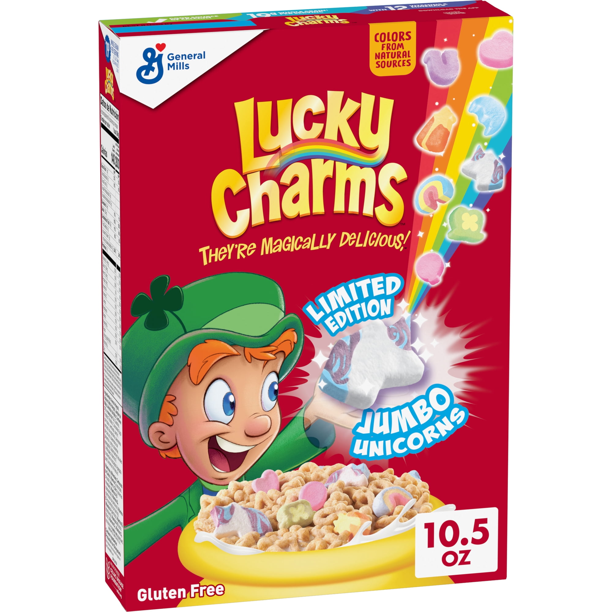 Lucky Charms Gluten Free Cereal with Marshmallows, Kids Breakfast, 10.5 oz