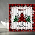 thumbnail image 3 of Merry Christmas Shower Curtain Buffalo Check Christmas Tree Snowflake Farmhouse Red Black Plaid Winter Xmas Holiday Happy New Year Home Fabric Bathroom Curtain Set with Hooks(70" WX70 H), 3 of 3