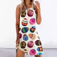 thumbnail image 2 of HomeGardon Sleeveless Dress for Women Women's Boho Floral Printed Dress Summer Sleeveless Tshirt Beach Mini Dresses, 2 of 5