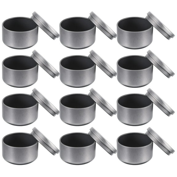 LOLIPPYY 12pcs Round Candle Tins With Lids Frosted Containers for Candle Making and Aromatherapy Storage