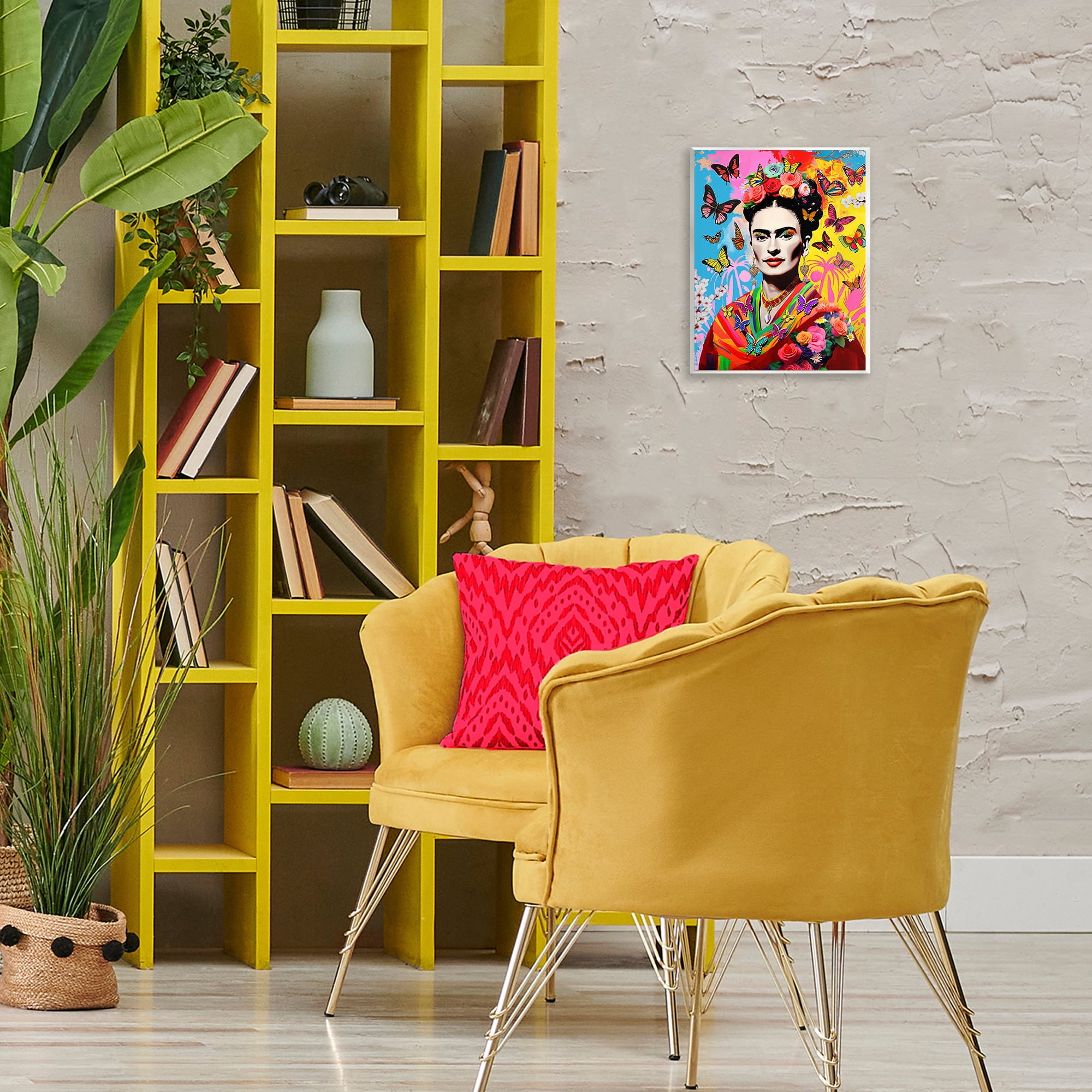 Stupell Industries Eccentric Butterflies Frida People Painting Unframed Art Print Wall Art, 11 x 14