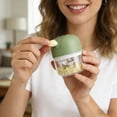 thumbnail image 2 of VMWMSSR Electric Garlic Chopper, Mini Rechargeable One-Touch Food Chopper, Portable Electric Garlic Mincer For Kitchen Home Cooking Food Prep Green-11x8.5cm, 2 of 6