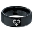 thumbnail image 2 of Tungsten Gaming Gamer Controller Pad Heart Emoji Band Ring 8mm Men Women Comfort Fit Black Beveled Edge Polished, 2 of 4