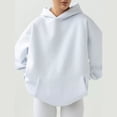 thumbnail image 5 of VISALY Hoodies Pullover Tunic Sweatshirt Hoodies Oversized Sweatshirts Pullover Sweaters Long Sleeve with Pockets Winter Fall Sweatshirt Long Sleeved Sweater Fall Sweatshirts White Xl, 5 of 7