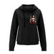 thumbnail image 5 of Puntoco Mujeres Casual Impreso Pullover Manga Larga Con Capucha Bolsillo Blusa Tops Sudaderas Liquidación Puntoco Puntoco-1354, 5 of 6