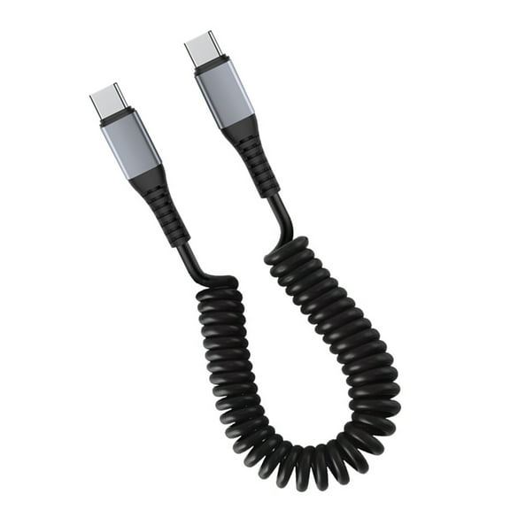 Yammee Coiled USB to USB C Cable Retractable USB C Cord Data Cable for Fast Charging