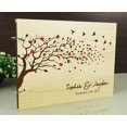 thumbnail image 3 of Unique Personalized Wood Engraved Heart Trees And Birds Wedding Guest Book Photo Albums Scrapbook, 3 of 6