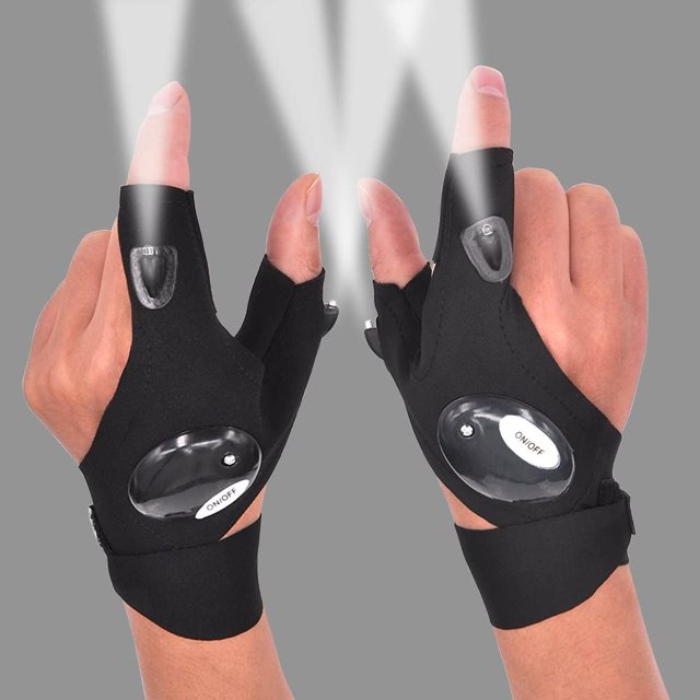 BEMS-LED Linterna Guantes Navidad Cumpleaños Regalos para Hombres Camping Reparación Noche Correr Pesca