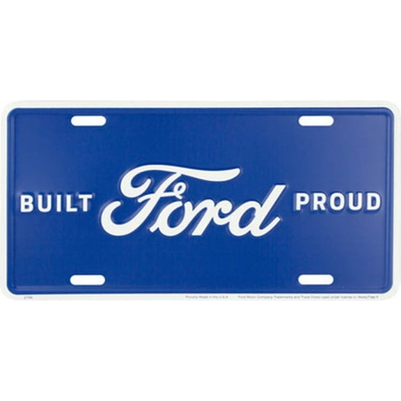 HangTime Ford Built Proud 6 x 12 Embossed aluminum license plate