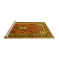 thumbnail image 2 of Ahgly Company Machine Washable Indoor Rectangle Medallion Yellow Traditional Area Rugs, 6' x 9', 2 of 4