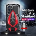 thumbnail image 3 of ELEHOLD for Samsung Galaxy S22 Ultra Rugged Metal Case,MIlitary Grade Drop Protection,Aluminium Alloy Back Cover Shockproof Case with 4-Corner Protection Screw Fixation for Samsung S22 Ultra,Black Red, 3 of 11