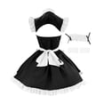 thumbnail image 6 of Rggeeun Halloween for Women Renaissance Women Gothic Dress Corset Dress Fly Sleeve Lapel Collar Ruffle Bow Dress Evening Party Classic,Black,2Xl, 6 of 7