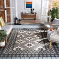 thumbnail image 2 of Safavieh Veranda Collection VER099 Boho Indoor/ Outdoor Non-Shedding Stain Resistant Patio Backyard Area Rug, 6'7" x 6'7" Square, Ivory / Charcoal, 2 of 4
