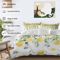 thumbnail image 4 of Lemon Eucalyptus Duvet Cover Set, Farm Flower Fruit Country Boho Summer Soft Duvet Cover Queen Size Bedding Set 4 Pieces, 1 Quiltcover and 2 Pillowcases with Zipper, 1 Bed Sheet for All Seasons, 4 of 9