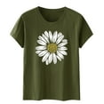 thumbnail image 5 of Women's T Shirts Short Sleeve Sunflower Plus Size Loose Blouse Girl Graphic Tees Summer Casual T-shirt Tops, 5 of 5