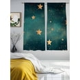 thumbnail image 3 of Teal Yellow Star Sheer Curtains 72 Inch Length 2 Panels Set, Elegant Sky Star Art Voile Window Treatment Rod Pocket Curtains Sheers Drapes for Bedroom/Living Room/Kitchen 52"x72"x2, 3 of 7
