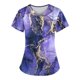 thumbnail image 1 of uniforme de trabajo estampado de moda para mujer con camiseta de bolsillo top de manga corta amarillo / m, 1 of 3