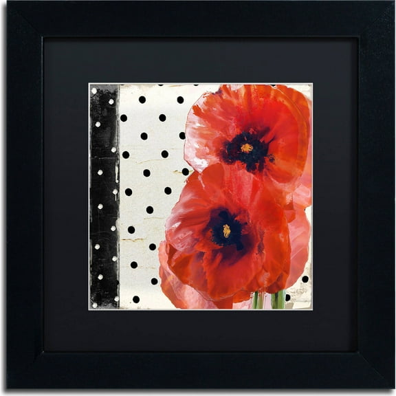 Trademark Fine Art "Scarlet Poppies I" Canvas Art by Color Bakery, Black Matte, Black Frame