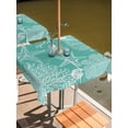thumbnail image 2 of Outdoor Tablecloth with Umbrella Hole for Patio/Picnic/Party/Camping, Teal Coastal Waterproof Table Cloth Square Cover Washable, Starfish Coral Summer Beach Ocean (60"x 60"), 2 of 8