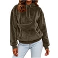 thumbnail image 6 of Oksale Pet Pouch Hoodies for Women Soft Comfy Fleece Sweatshirts with Hood with Pet Carrier Pockets Loose Long Sleeve Winter Warm Clothes Brown S, 6 of 9