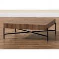 thumbnail image 6 of Baxton Studio Savion Modern Industrial Walnut Brown Finished Wood and Black Metal Coffee Table, 6 of 6