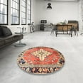 thumbnail image 3 of Ahgly Company Indoor Square Traditional Brown Red Medallion Area Rugs, 8' Square, 3 of 6