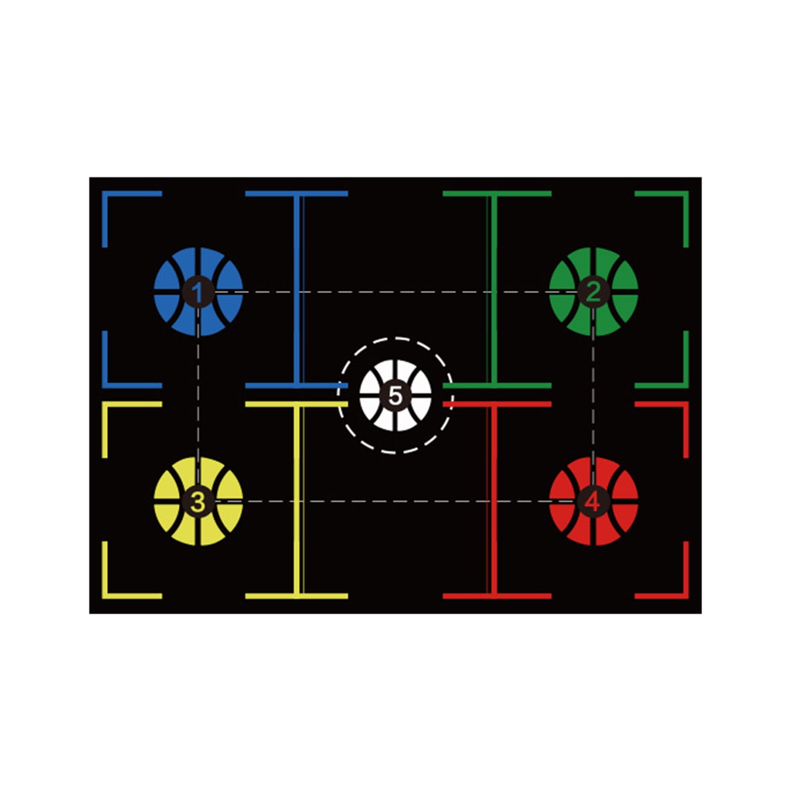 Basketball Training Mat - Non-Slip Mute Rubber, Point Reminder for Dribbling Practice, Thickened Anti-Skid Design, Home Indoor Basketball Footwork System (Size