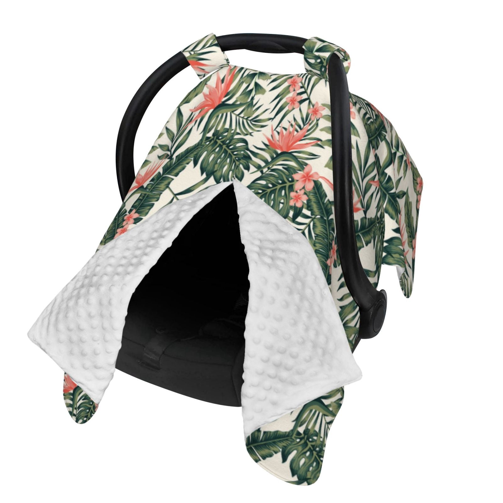 Naloa Palm Trees and Tropical Baby Car Seat Cover, Breathable Baby Carrier Cover, Multiuse Baby Carrier Cover & Nursing Breastfeeding Cover