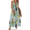 thumbnail image 1 of Vestidos sin mangas de estilo coreano con estampado botánico australiano azul, vestidos de verano para mujer 2024, vestidos de verano, 1 of 7